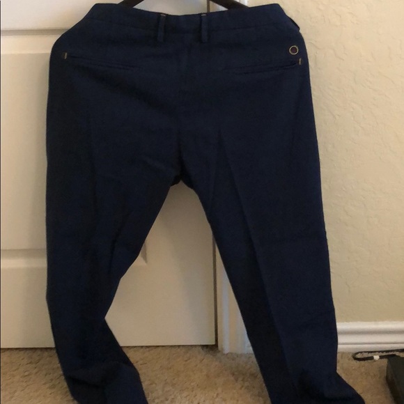 Navy cotton linen blend slacks. Brand new. - Picture 2 of 2